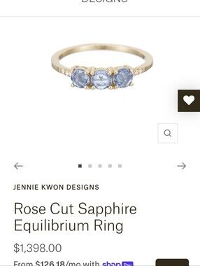 Jennie Kwon White Gold Sapphire and Diamond Ring